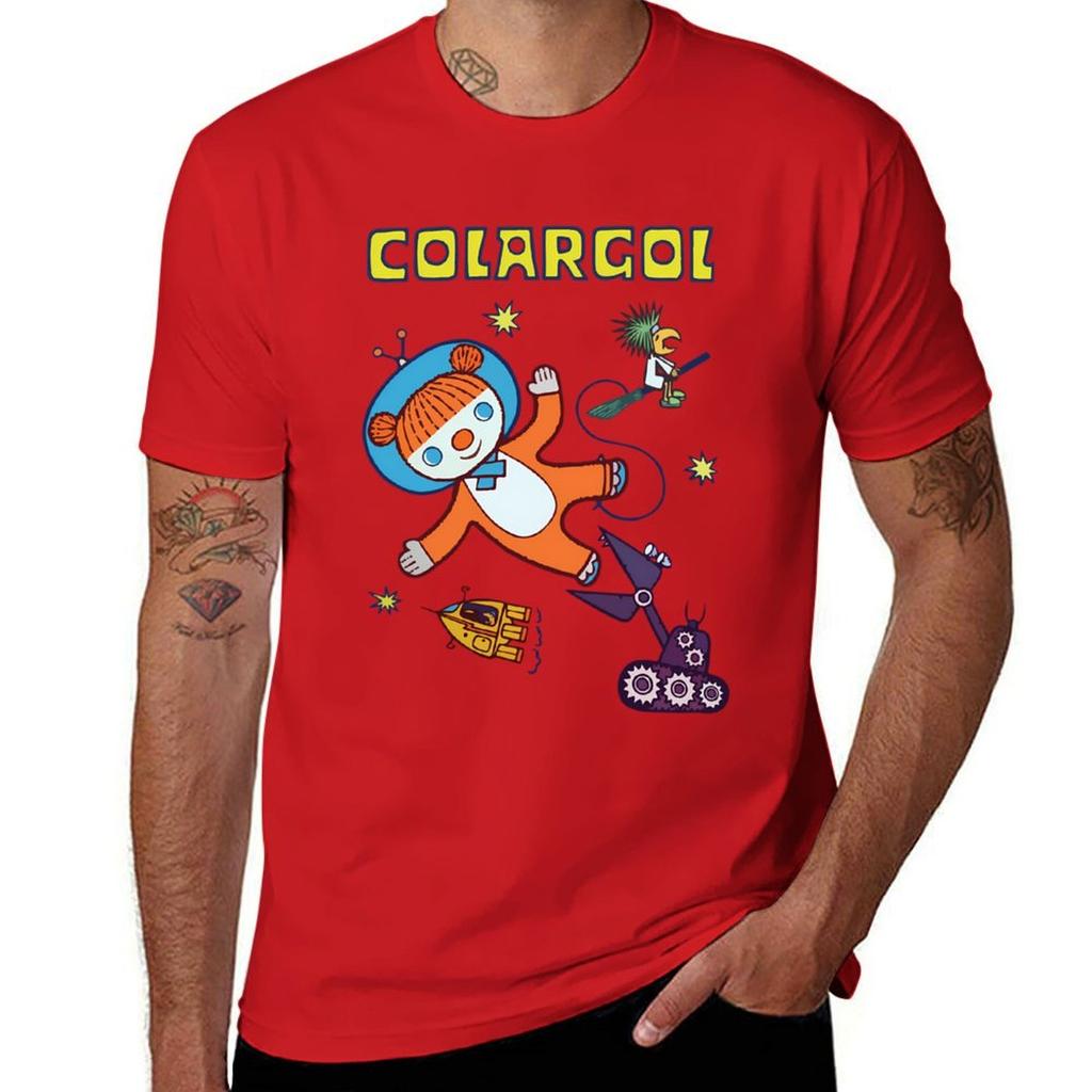 Colargol Bär im Weltraum T-Shirt Vintage Koreanische Mode Ästhetische Kleidung Schnelltrocknende Herren Weiße T-Shirts