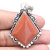 Pendant Red Sunsitara Gemstone Handmade Mother'Day Silver Jewelry 2.25"