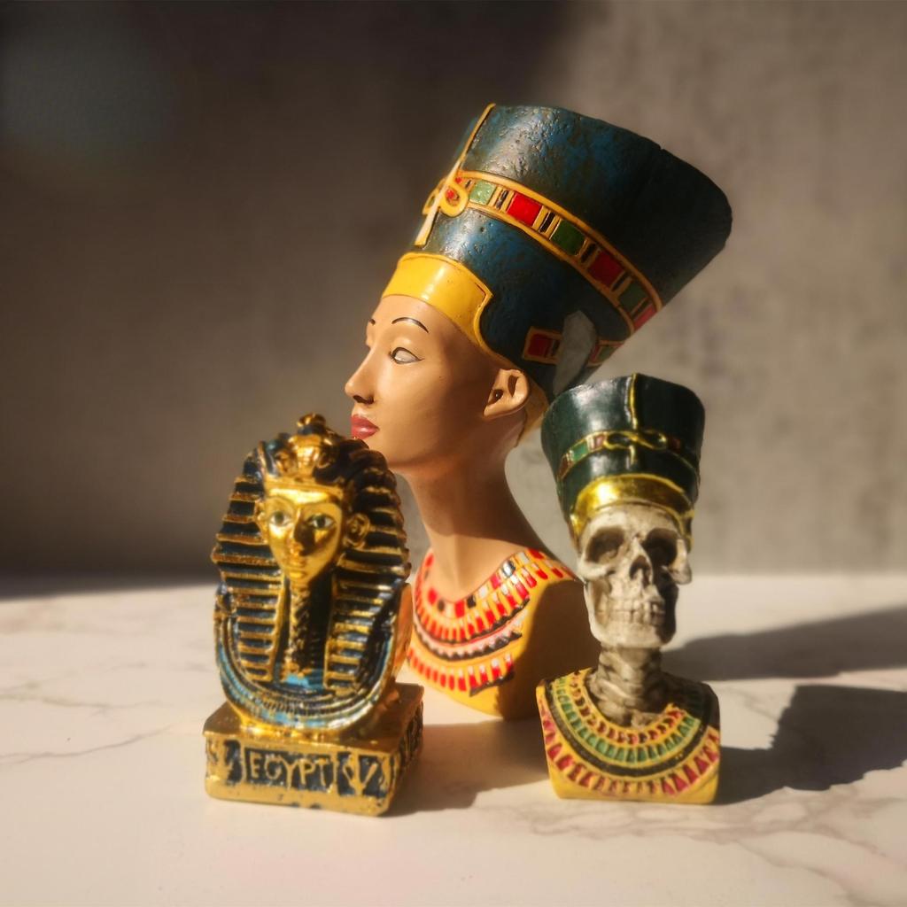 Xianci Ägyptisches Figurenset: Pyramide, Sphinx, Obelisk, Mumie und Pharao-Dekor für Kinderzimmer.