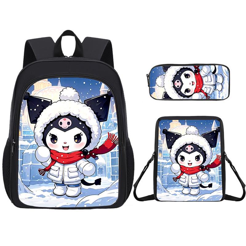 Christmas Primary School Students Double Bag Children Backpack pencil bag