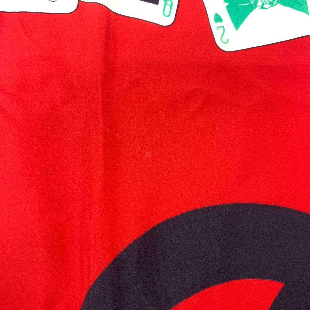 Używany Szalik Jedwabny Karty do Gry z Logo Chanel Coco Mark Czerwony Autentyczny 1193