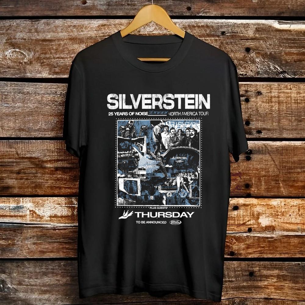 Silverstein Band 25 Years Of Noise America Tour T Shirt Full Size S-5XL Unisex T-Shirt XL