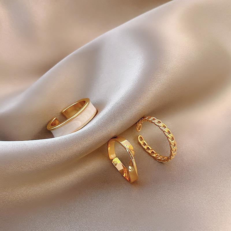 Korean Trendy Adjustable Open Ring for Women: Fashionable Internet Celebrity Style Index Finger Ring Set