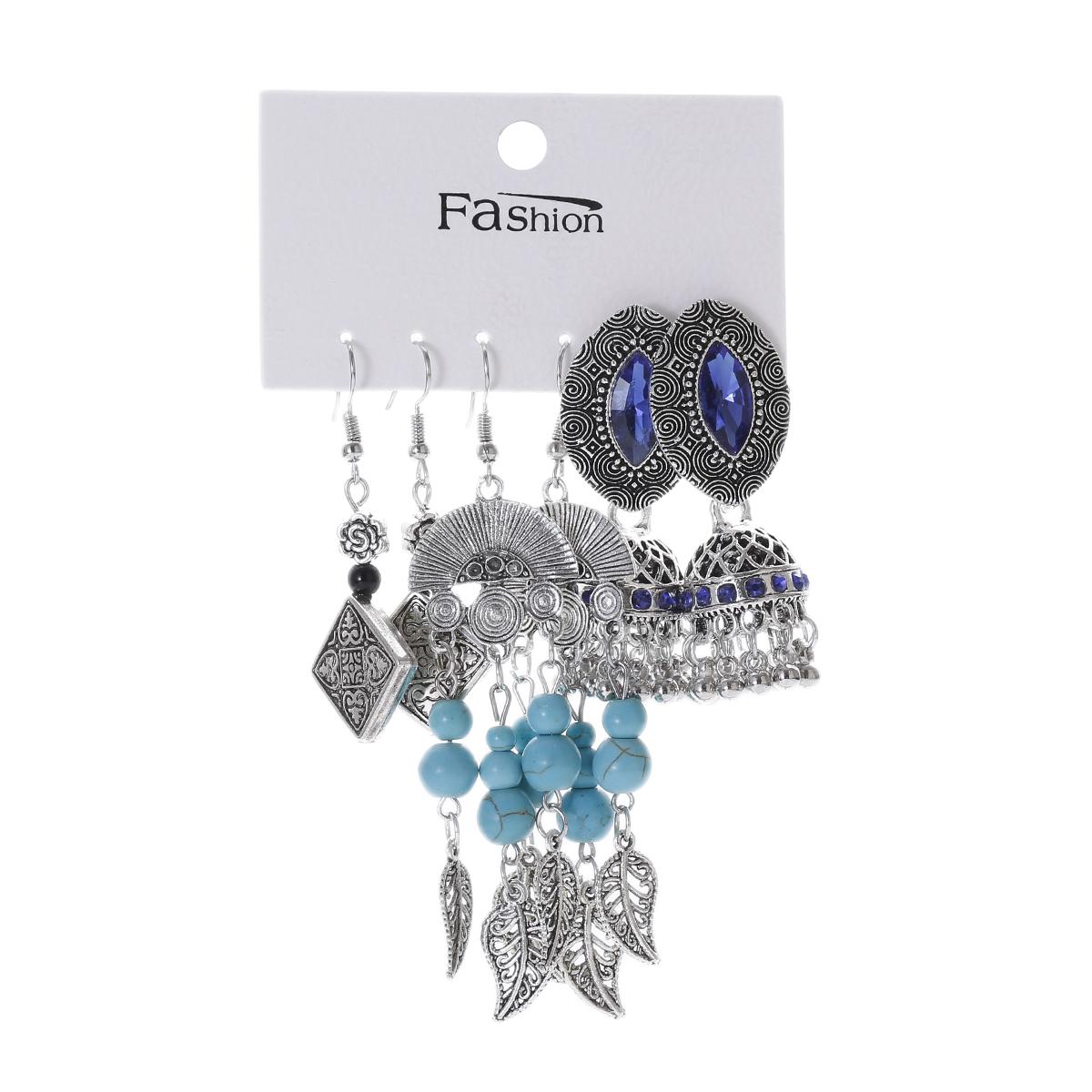 

Винтажный Этнический Новый Набор Серьг с Кисточками для Женщин Богемные Многослойные Серьги-Капли с Геометрическим Дизайном и Кисточками Циркон Индийские Серьги