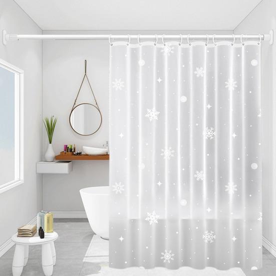 Duschvorhang mit Haken Wasserdicht Reißfest Leicht zu Reinigen Verschiedene Drucke Schnelltrocknend Lichtdurchlässig