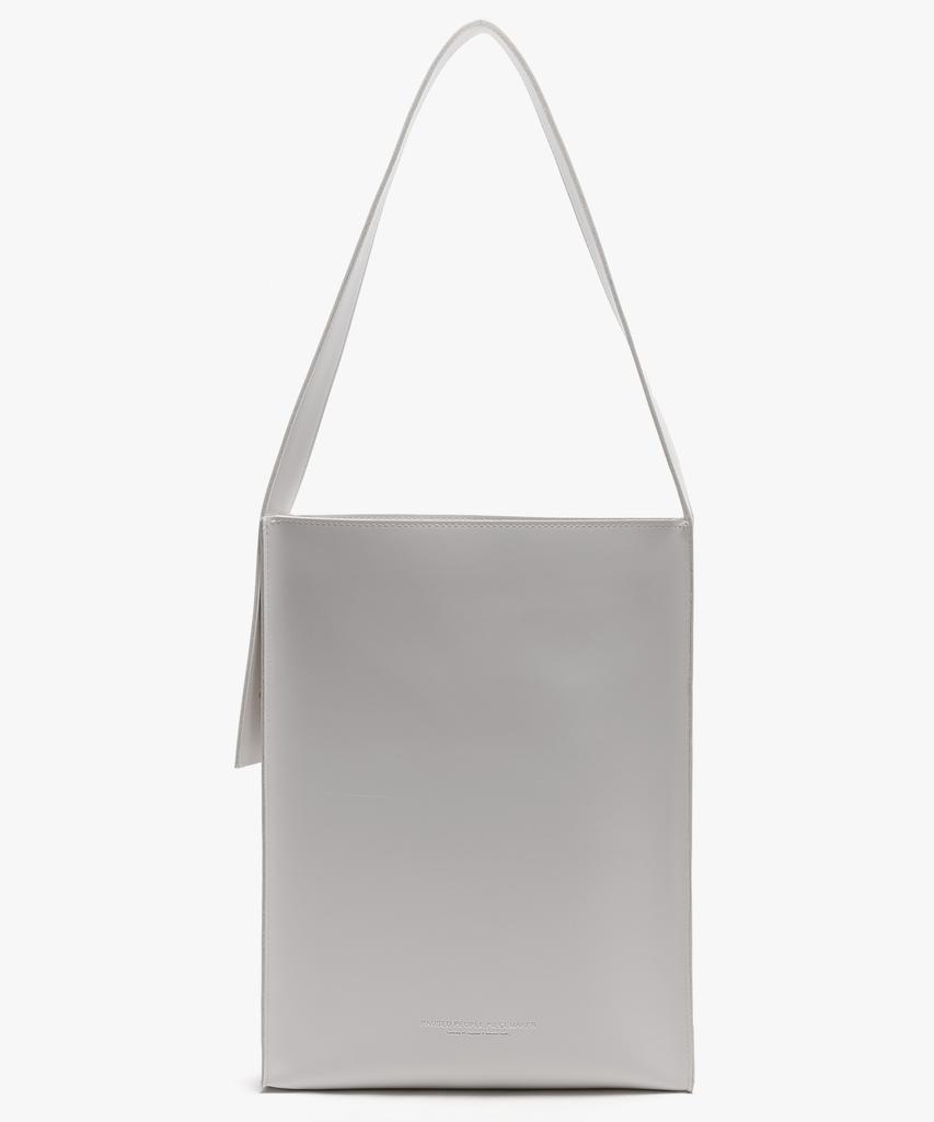 Peace Maker Leather Flat Shoulder Bag (White)
