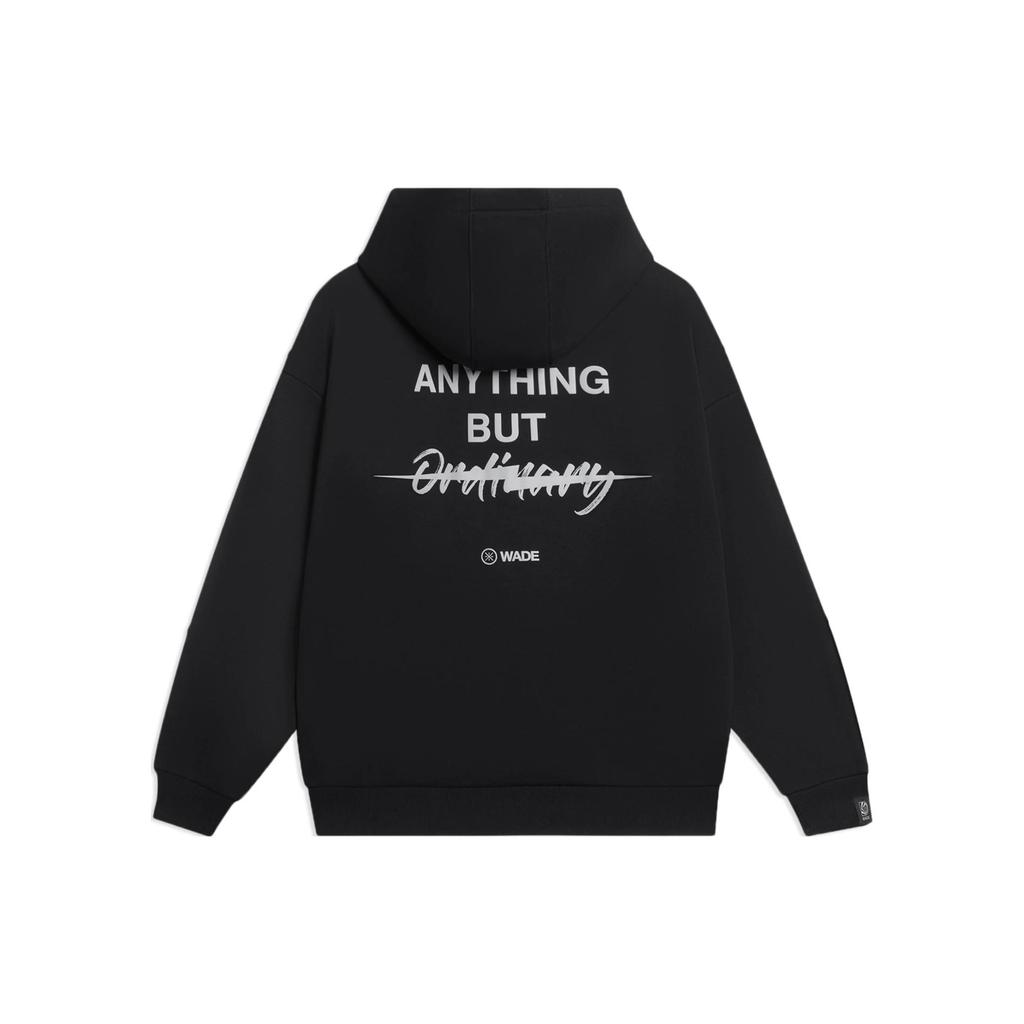 Li Ning Sweatshirts Unisex Black Hooded Moderate Regular AWDSC39-1