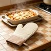 Thickened Silicone Heat Resistant Oven Mitts for Kitchen Use Microwave Oven Gloves High Temperature Protection Non Slip Grip Safety Gloves