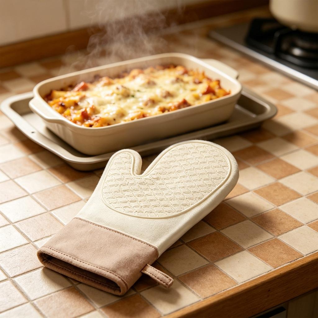 Thickened Silicone Heat Resistant Oven Mitts for Kitchen Use Microwave Oven Gloves High Temperature Protection Non Slip Grip Safety Gloves