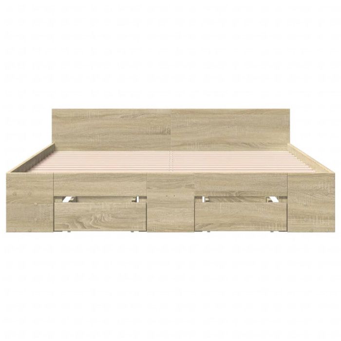 VidaXL Bed Frames and Drawers Sonoma Oak 120x200 Cm Engineered Wood, Bed, Storage Bed, Double Bed Frame, Bed 3280757