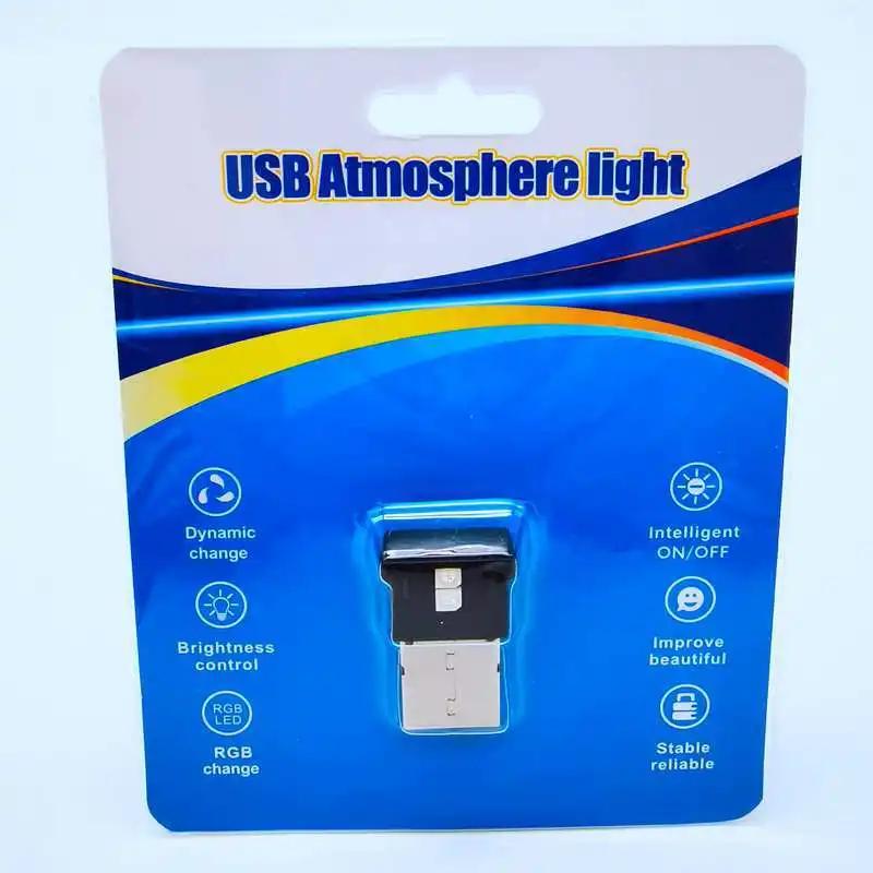 

1/2 шт. USB Навколишнє світло LED RGB Навколишнє світло Міні 8 Кольоровий Змінний для Автомобіля Ноутбука Клавіатури Атмосфера Розумне Нічне Світло