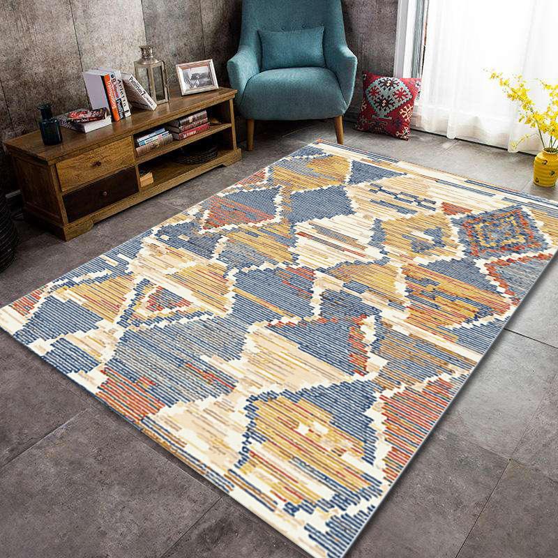 Bosmian Bedroom Splicing Carpet Retro Light Luxury Living Room Coffee Table Floor Mat Turkish Ethnic Style Carpet