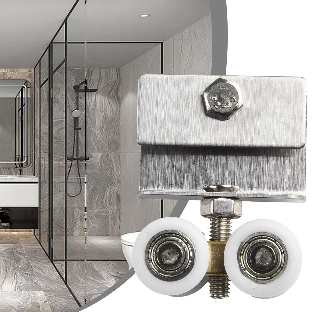Sliding Door Copper Fourwheel Hanging Pulley Roller with Nylon Bearings for Shower Room Glass and Cabinet Doors