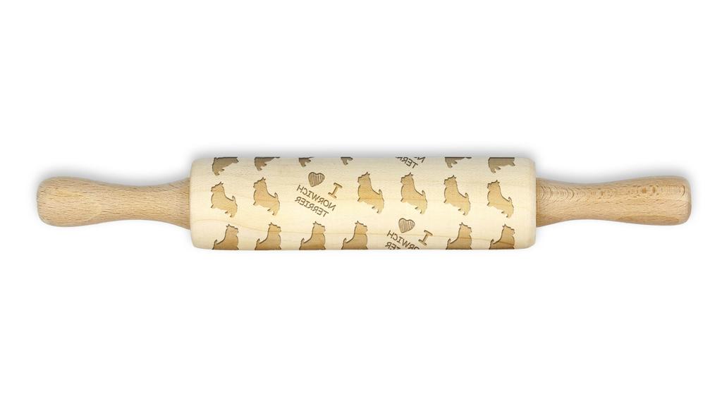 Norwich Terrier – Small Rolling Pin with a Dog, Patterned Dough Roller | Art-Dog