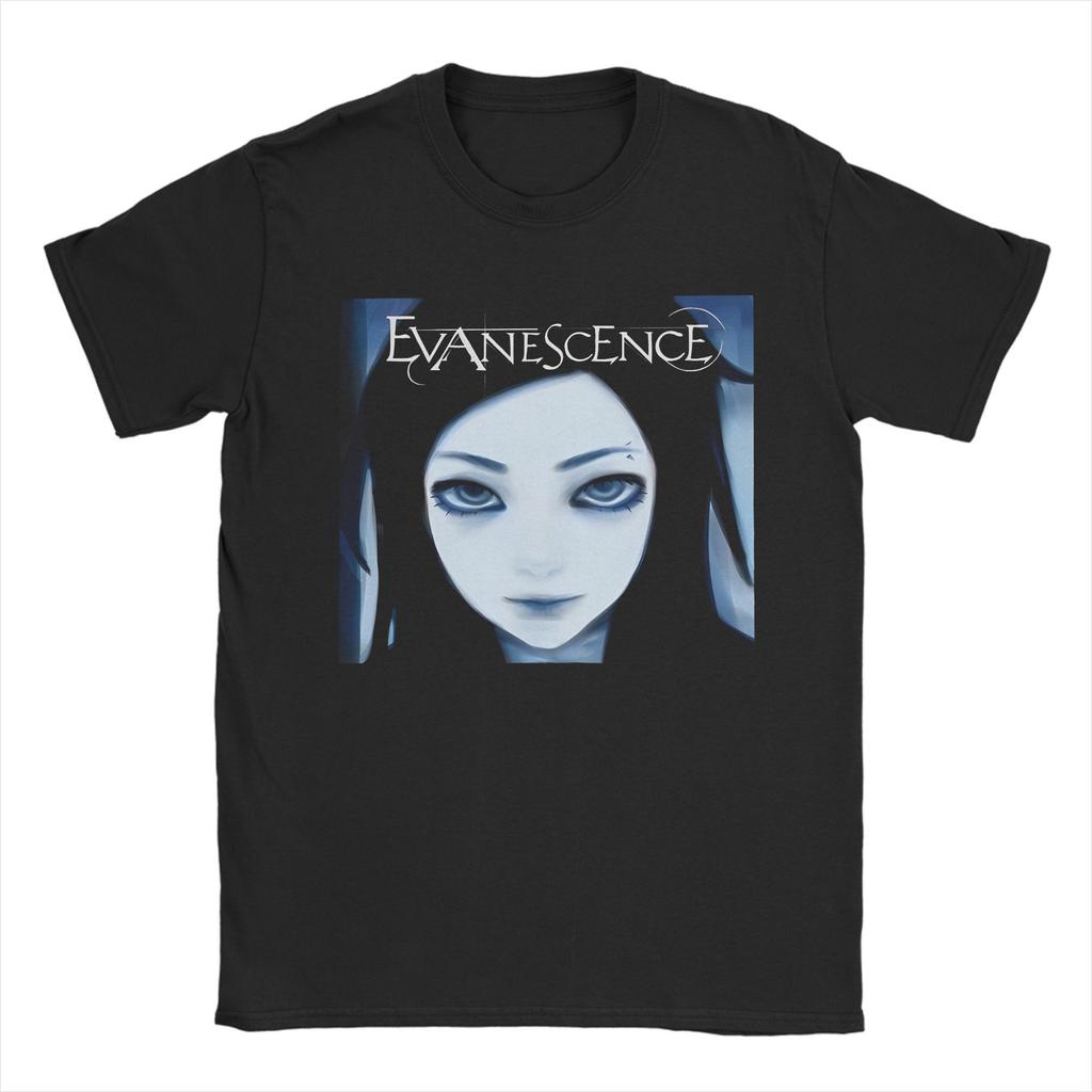 Ästhetische Evanescence Rockband langsames T-Shirt Herren Rundhals Kurzarm Kleidung Baumwolle Sommer Oberteil T-Shirt