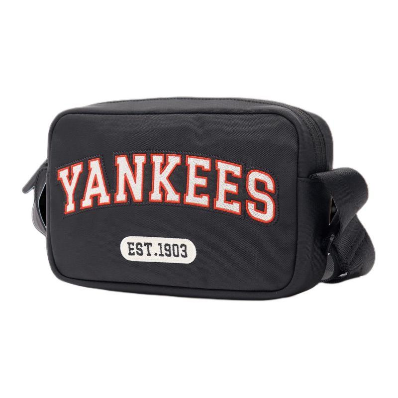 MLB New York Yankees Blended Material Camera Bag, Shoulder Bag, Crossbody Bag Medium Unisex Black Casual 3ACRM014N