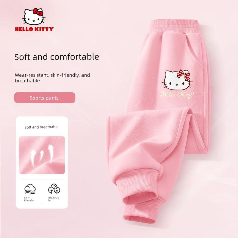 Pantalon pour Filles Hello Kitty Printemps et Automne 2026 Nouveau Pantalon de Sport pour Enfants Pantalon de Jogging Style Printemps Fin pour l'École