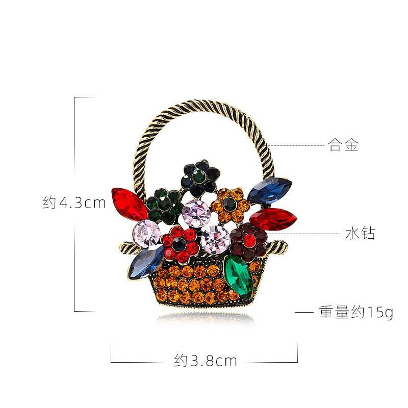 

Cute Creative Flower Basket Brooch Women s Suit Tide Accessories Brooch Jacket Coat Ornament Pin Scarf Buckle