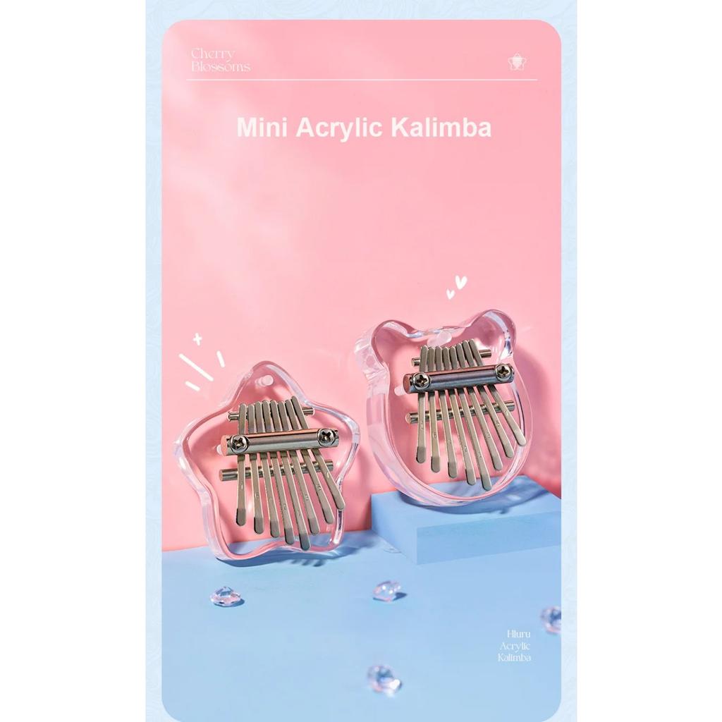 8 Tuşlu Mini Kalimba Şeffaf Kristal Kalimba Akrilik Baş Parmak Piyanosu Akustik Parmak Piyanosu Taşınabilir Müzik Aleti