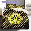 Borussia Dortmund Pattern Bedding Quilt Set Home Decoration Gift (1 * Duvet Cover + 2 * Pillowcase Without Core).xwn