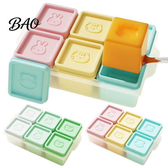 Baby Meal Prep Accessories Food Grade Silicone Freezer Molds, Large Capacity 6 Compartments Easy Release Trays Containers, Leak-proof Reusable Storage