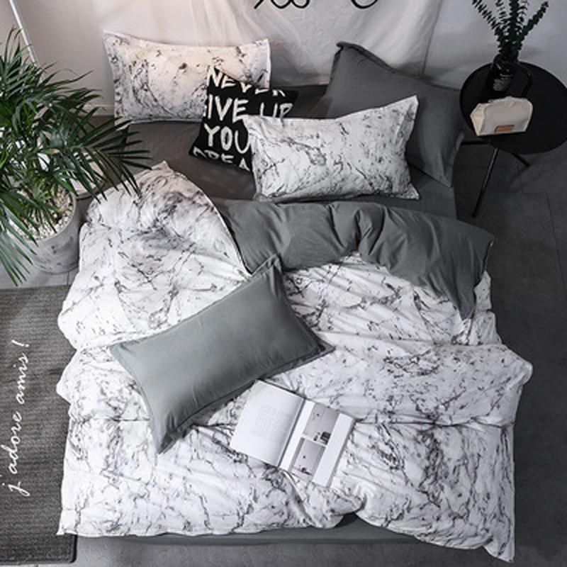 Quilt Set Bedding Luxury Bed Cover Sets 3pcs Marble Singledoubleking Size Quilt Cover