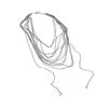 Layered Necklace with Dangling Fringes for The Collarbone. Women's Style. Multi-layered. Lightweight. Luxury. Small-scale. Sophisticated. High-end.