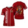 Summer Round Neck 3D Firefighter Print Top Fashionable Casual Short Sleeved Men's T-shirts
