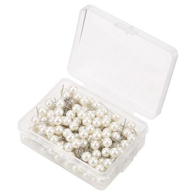 200pcs Steel Point Decorative Thumb Tacks Pearl White Thumbtack Pins Pearl Push Pins  Wedding