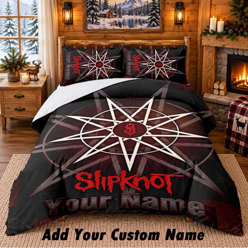 Povlečení se vzorem Slipknot 3dílná sada Vlastní jméno, Prostěradlo a Povlaky na polštáře Pro Domácí Ložnici