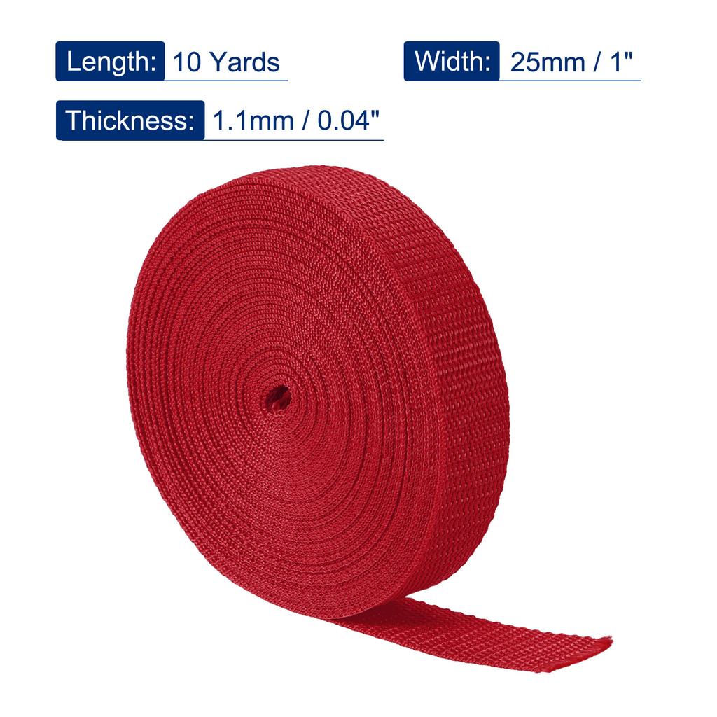 10 yardů 25mm polypropylenová popruhovina Páska Pás Páska Páska pro venkovní stanové příslušenství Šití Taška Zavazadla