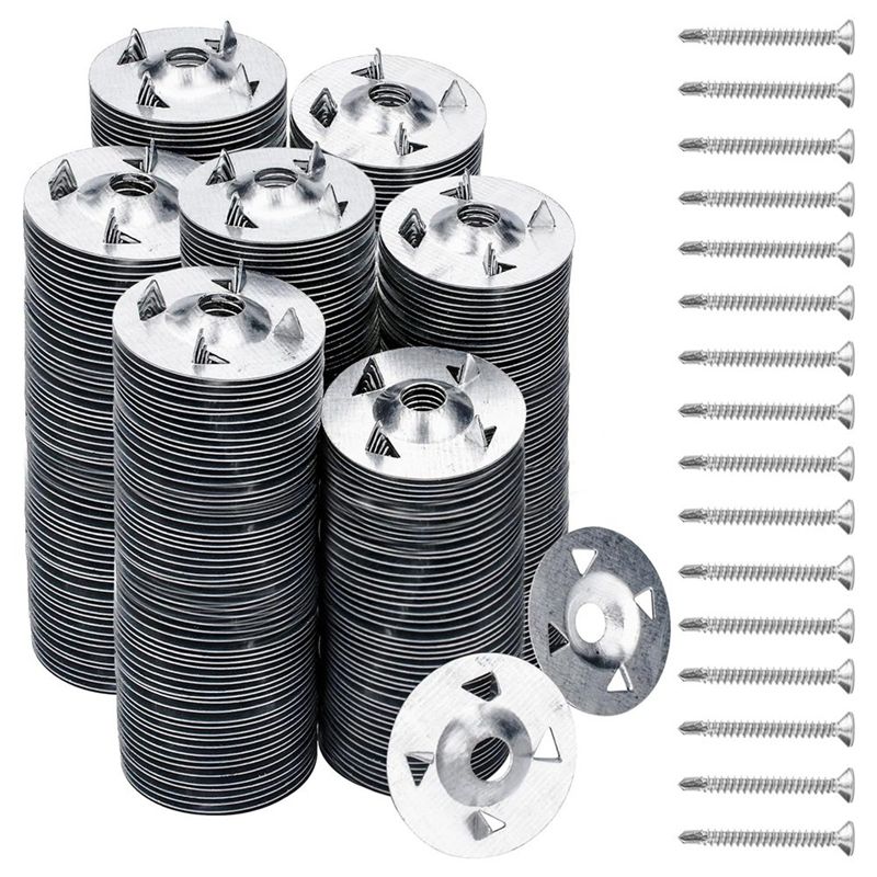 A84E-300 шт. Крепежи для пенопластовых панелей Шайбы для установки пенопластовых панелей Шурупы и шайбы для пенопластовых панелей Прочные Легкие в использовании