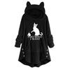 Gemütliche Cartoon Katzenohren Fleece Winter Pyjamas Hoodies für Damen Kapuzenpullover Langarm Damen Pullover Oberteile