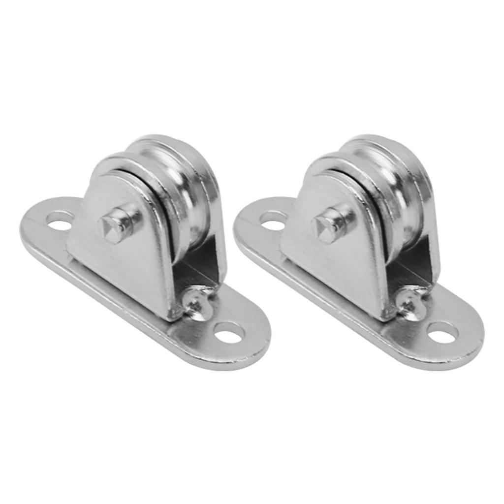Small Pulley Block Stainless Steel Silent Pulley Roller Wall Mounted Fixed Pulley for DIY Equipment Wire Rope Rail