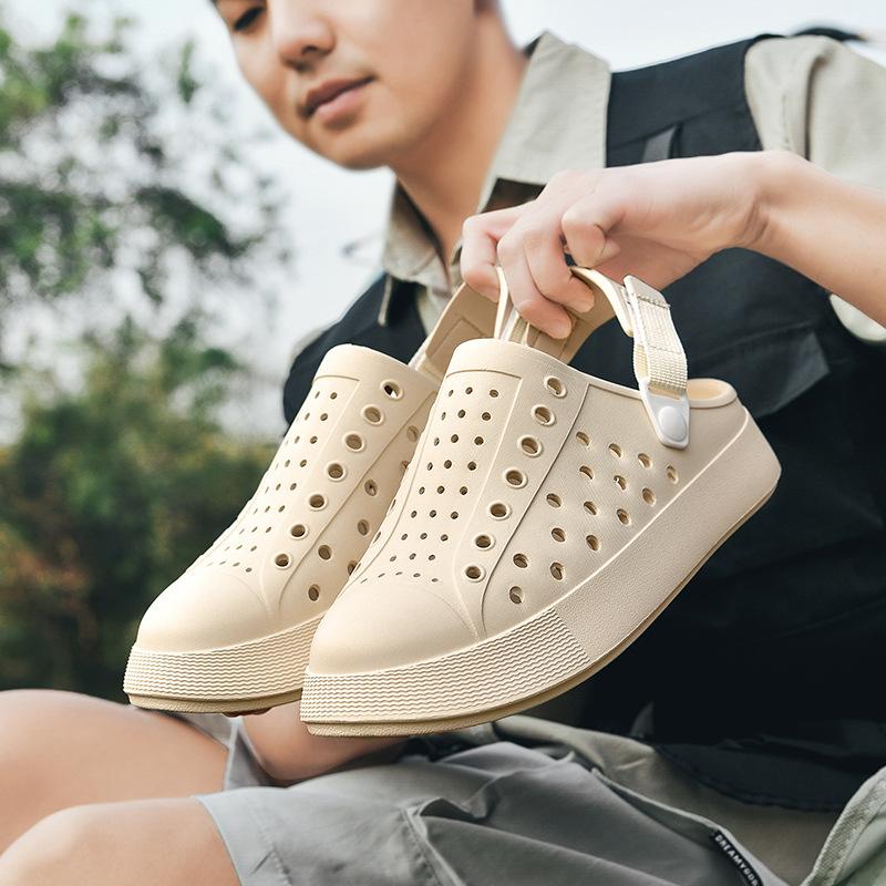 

Luxue cave shoes summer wear lazy bag head half slippers wading hollow beach shoes light cool slippers Korean version 45/46