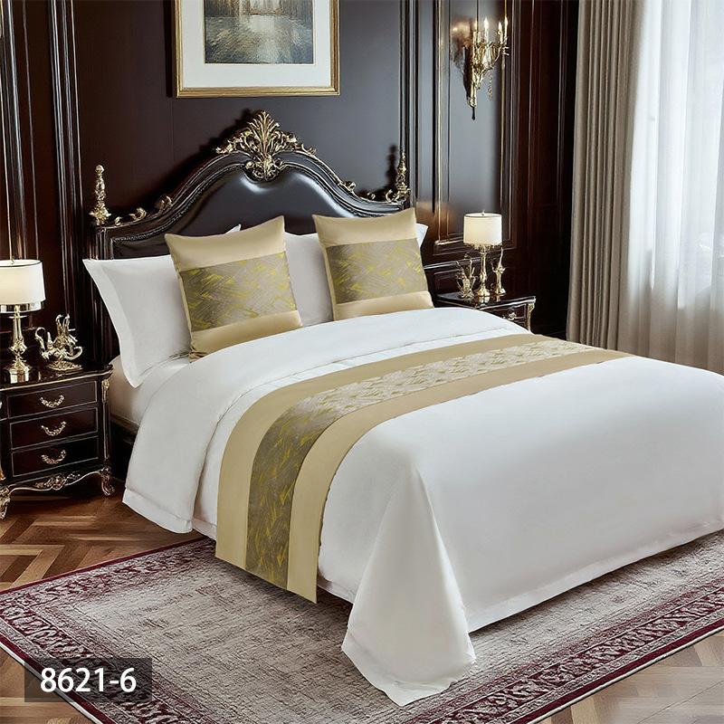 Fashionable and Minimalist Bedspread Hotel and Guesthouse Bedding Patchwork Bed Cover Decorative Strip High-count High-density Light Luxury Bed Skirt