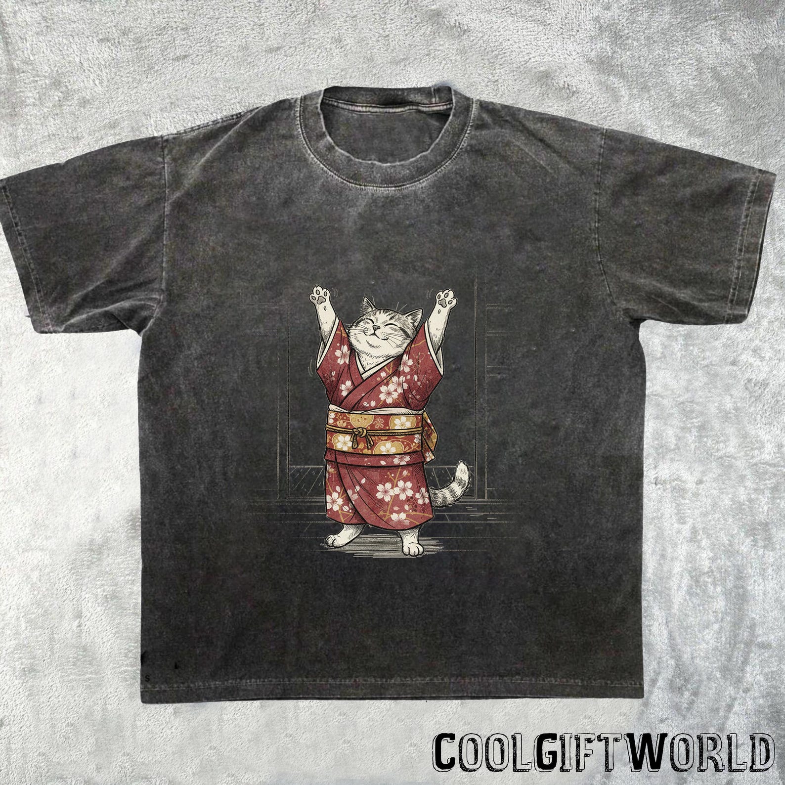 Retro Japanese Cat T-shirt, Quirky Anime Cat Lover Gift 4XL