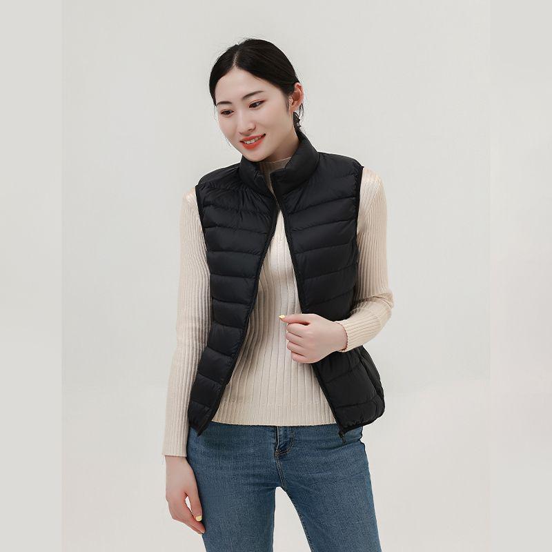 

Легкий пуховый жилет - 90% пух белой утки, теплая куртка без рукавов для осени и зимы 2XL чёрный