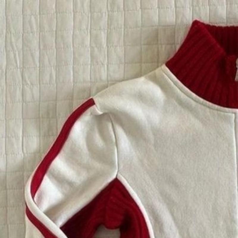 2KWEIRD Knitted Patchwork Grunge Jackets Harajuku Women Autumn Casual Stand Neck Vintage Coat Y2k Aesthetic Letter Embroidery Tops