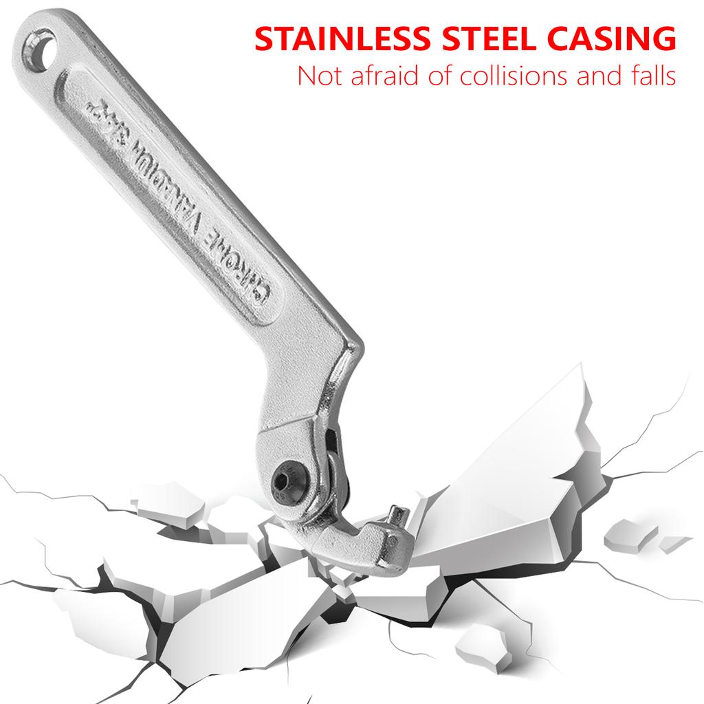 Adjustable Hook Wrench 19-51mm/32-76mm/51-121mm/115m-170mm C Hook Wrench Stainless Steel Hook Wrench Joint Hook Wrench