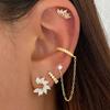 4PCS Fashion Star Moon Stainless Steel Zircon Stud Earrings Set For Women 114K Gold Plated Earring Classic Huggie Daily Jewelry