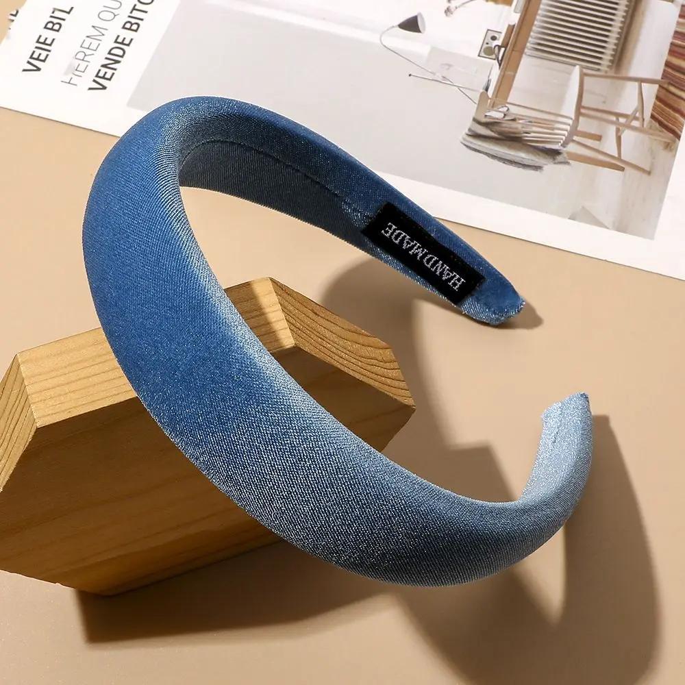 Women's Velvet Headband Padded Hairband Wide Sponge Hair Hoop Band Accessories