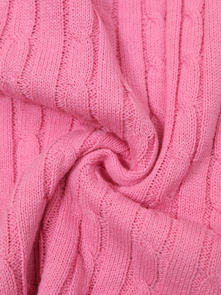 2025 Summer Women's Short Sleeve Lapel Collar V-Neck Cable Knit Pullover Sweater, Casual Chic Knitted Top for Daily & Office Wear