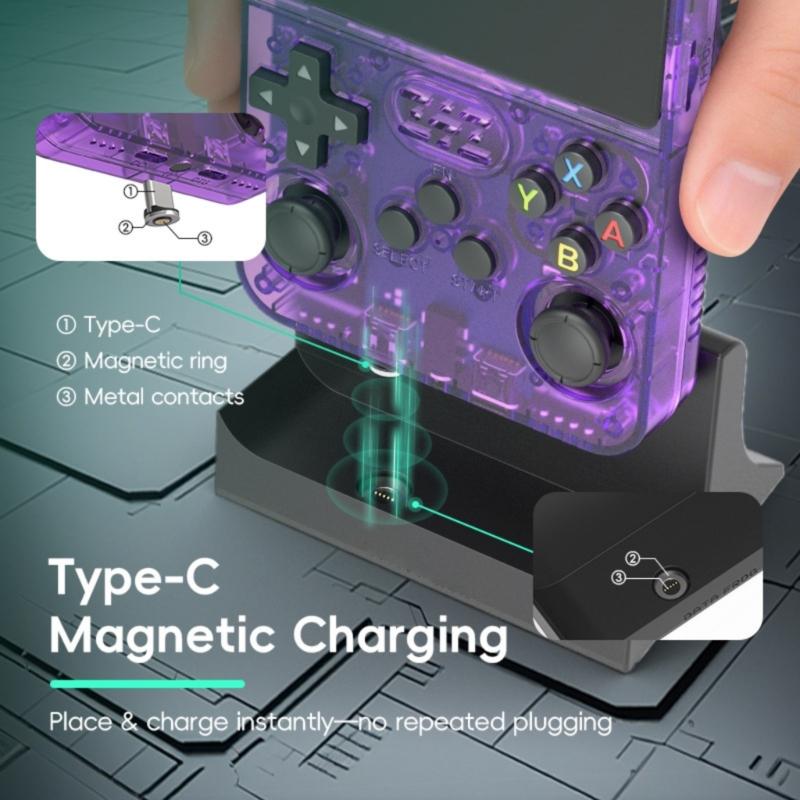 Ergonomic Charging Base For R36S Game Console Magnetic Chargers Dock Ideal For Display And Daily Use