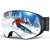 Gogle narciarskie AirsFish 8 par Mocne magnesy Mocowanie na zatrzask Magnetyczne podwójne soczewki Wymienne Snowboard Potrójne Anti-Fog Szerokie pole widzenia Zakrzywione OTG Wykonane