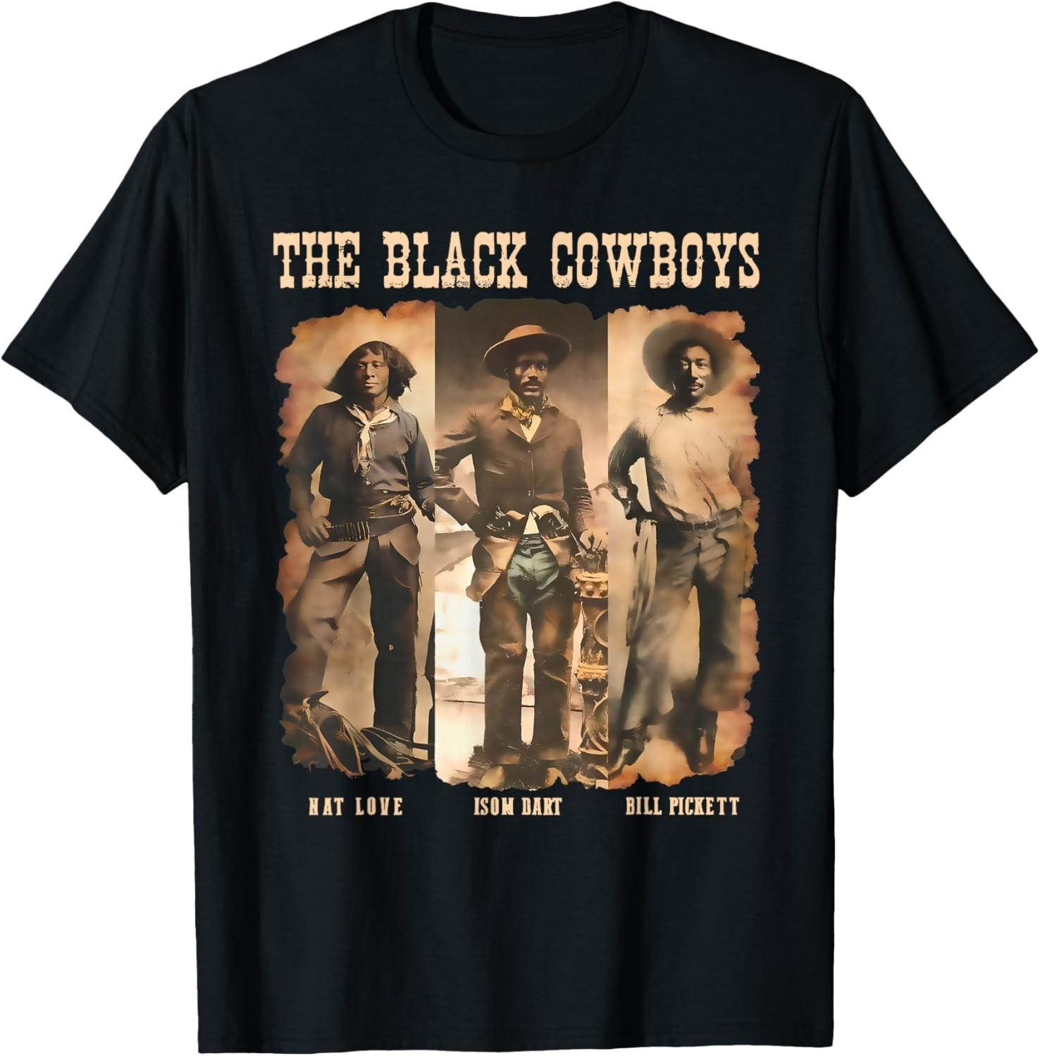 Black Cowboy Western Rodeo Melanin Black History Texas Men  unisex T-Shirt Mens Womens Tees Top S