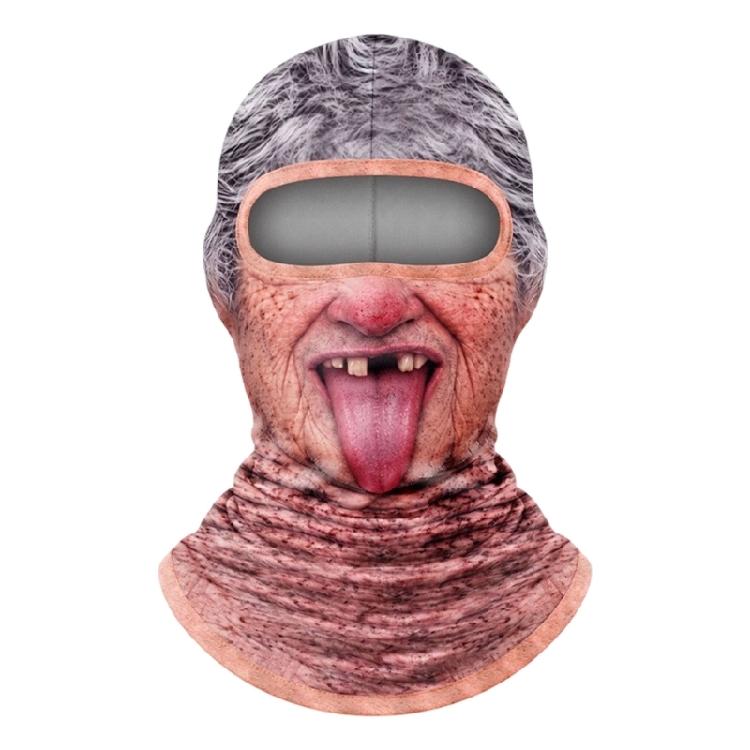 Fleece-Stoff Sturmhaube Skimaske mit 3D-Charaktergesicht, Warmer Kopf- und Nackenschutz für Outdoor-Sportarten und Kostümwear