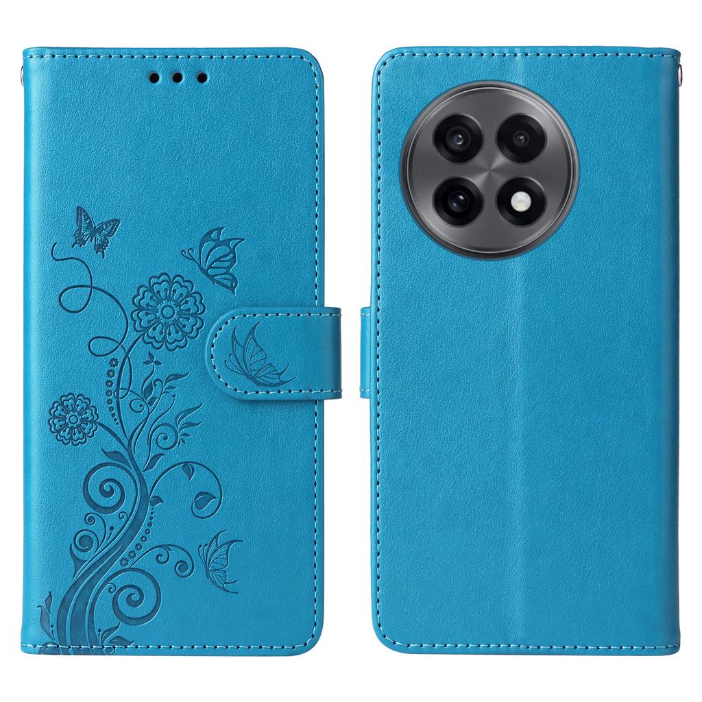 Leather Case For OnePlus 13R 5G/Ace 5 5G/Ace 5 Pro 5G Butterfly Floral Imprint Wallet Stand Cover