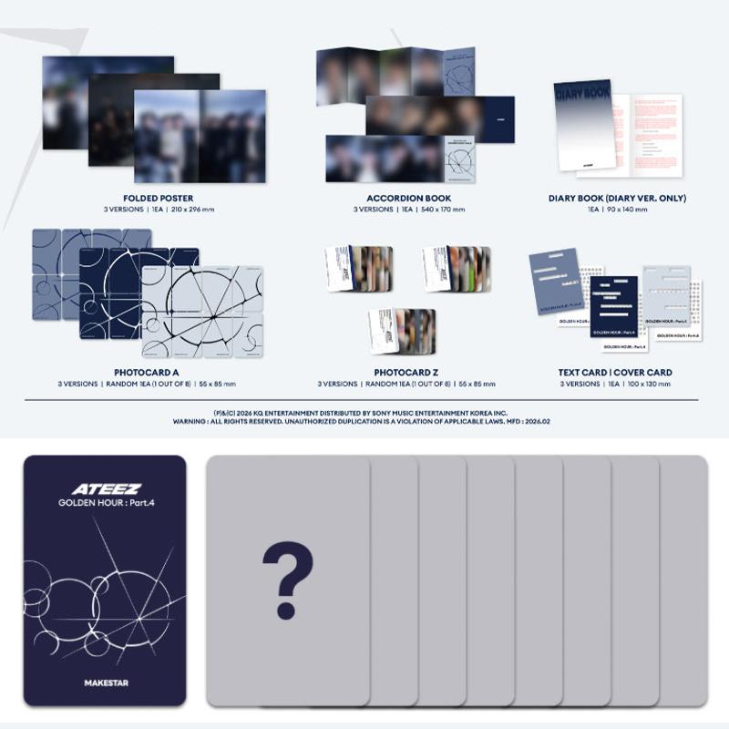 ATEEZ – ZŁOTA GODZINA : Część 4 (13. Minialbum) [Wersja Pamiętnikowa] + Karta Fotograficzna z Pre-Order (Członek Wybieralny)