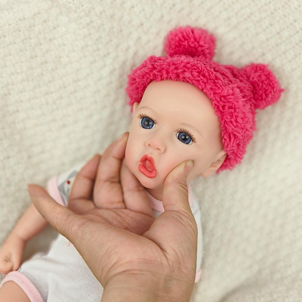 Soft Elastic Pure Silicone Solid Full Body Reborn Doll Saskia Lifelike Cuddly Finished Emulation Doll Hand Painted Hair Baby Doll Kid Bedtime Play Toy